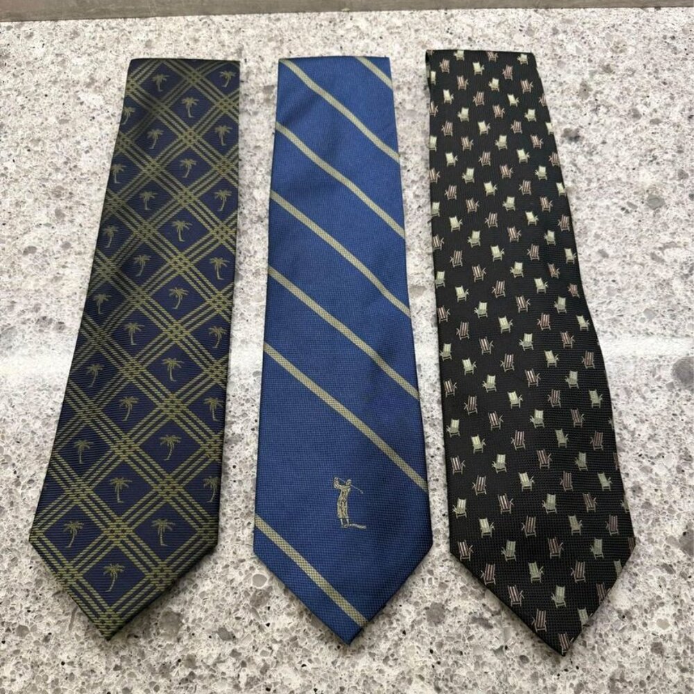 Tommy Bahama Lot of 3 "Off Island" 100% Silk Ties Office Dressy Business Beachy